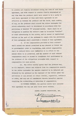 Lot #981 Howard Koch Signed Document - Image 2