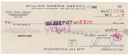 Lot #762 Marvin Gaye Check - Image 1