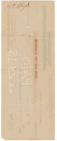 Lot #992 Harold Lloyd Check - Image 2