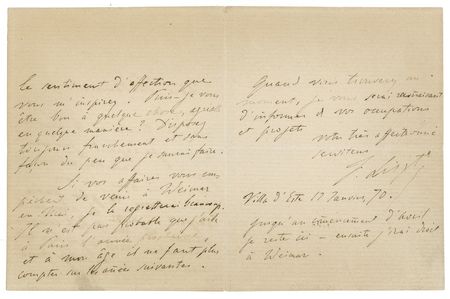 Lot #697 Franz Liszt: Writing from Budapest, Liszt respectfully responds to the “sad and touching lines” of a friend - Image 2