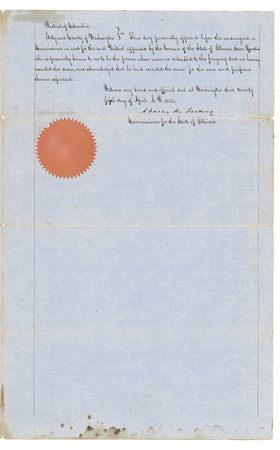 Lot #297 Sam Houston: Senator Sam Houston of Texas releases his claim on Illinois land obtained for his service in the War of 1812 in exchange for $1 - Image 3