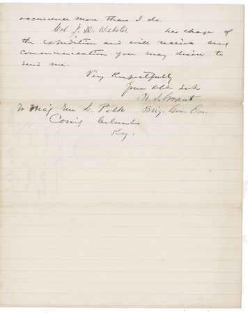 Lot #68 U. S. Grant: His first battle as a commanding general nearly his last, Grant rectifies a ?wicked hoax,? offering Leonidas Polk ?a flag of truce? to return Confederate troops captured during the Battle of Belmont - Image 2