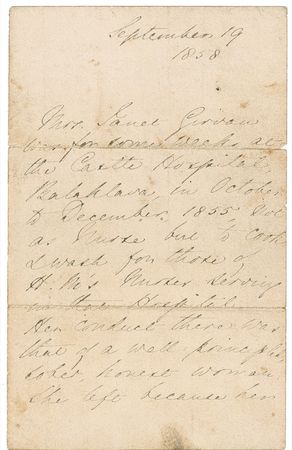 Lot #341 Florence Nightingale Handwritten Letter Signed - Image 1