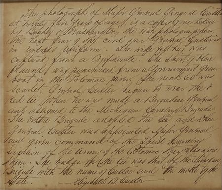 Lot #406 Elizabeth B. Custer: Custer’s wife provides historical details for one of his most famous Brady portraits - Image 1