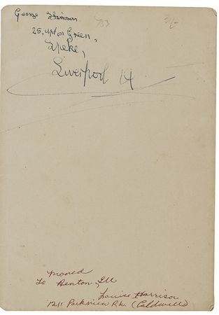 Lot #732 Beatles: George Harrison: Rare and early teen signature of George - Image 1