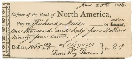 Lot #405 Richard Dale Check - Image 1
