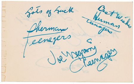 Lot #794 Frankie Lymon and the Teenagers: Scarce signatures of Frankie Lymon and the Teenagers - Image 2