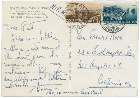 Lot #871 Humphrey Bogart: Very scarce letter from Bogie to his sister while filming The Barefoot Contessa - Image 1