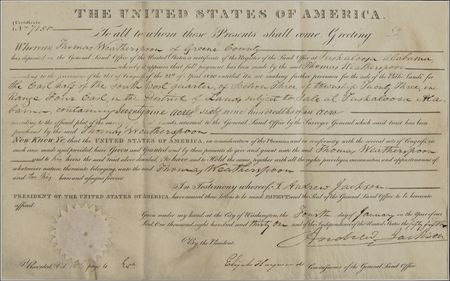 Lot #95 Andrew Jackson Signed Document - Image 2