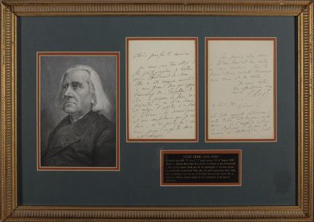 Lot #675 Franz Liszt: Liszt writes his cousin to reference a possible performance of Ferdinand von Saar’s work at Weimar - Image 1