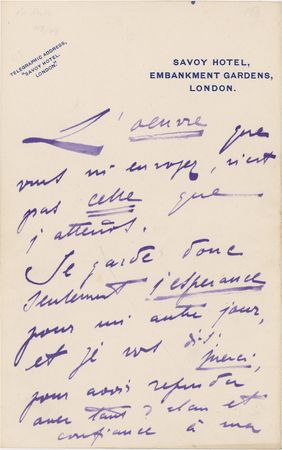 Lot #892 Eleanora Duse: ?One must search? Duse continues her frustrating search for work in 1906 - Image 1
