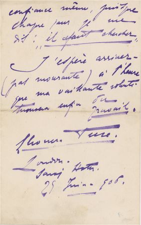 Lot #892 Eleanora Duse: ?One must search? Duse continues her frustrating search for work in 1906 - Image 2