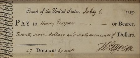 Lot #3 Thomas Jefferson: Jefferson, as secretary