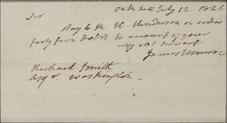 Lot #5 James Monroe: The fifth president