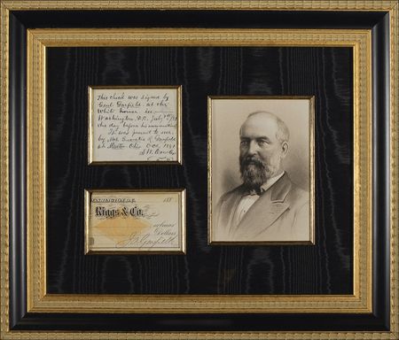 Lot #18 James A. Garfield: Unique Garfield check, as president, signed the day before his 1881 assassination - Image 3