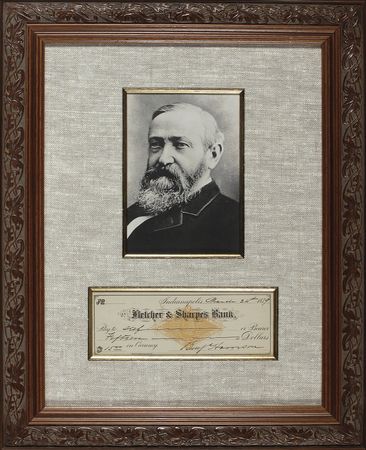 Lot #21 Benjamin Harrison: Harrison check following a senatorial loss and with the presidency still in his future - Image 2