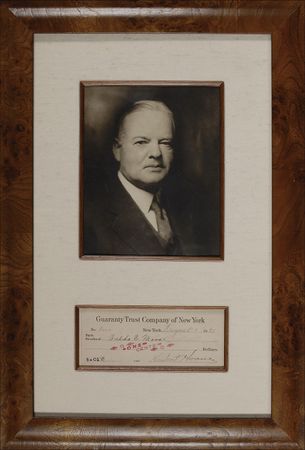 Lot #28 Herbert Hoover: Rare one-cent Hoover check sent to the American Numismatic Association president - Image 2
