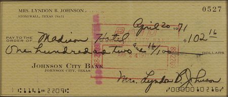Lot #33 Lyndon B. and Lady Bird Johnson: President Johnson remits funds to a Texas county tax assessor - Image 3
