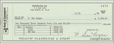 Lot #1162 Ben Hogan Checks - Image 1