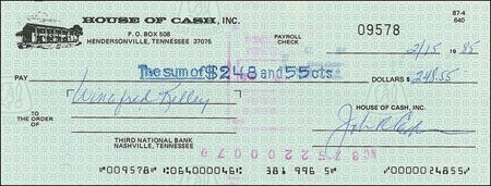 Lot #727 Johnny Cash Checks - Image 2