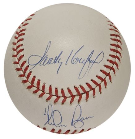 Lot #1187 Sandy Koufax, Nolan Ryan, and Bob Feller Baseball - Image 3