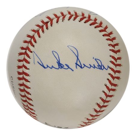 Lot #1186 Sandy Koufax, Duke Snider, and Tommy Lasorda Baseball - Image 3