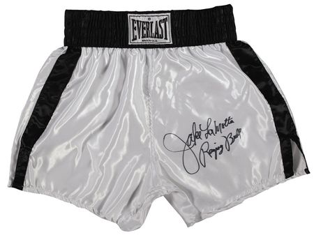 Lot #1193 Jake LaMotta Trunks, Photograph and Card - Image 1