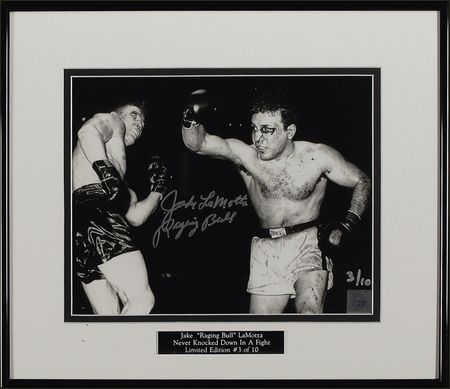 Lot #1193 Jake LaMotta Trunks, Photograph and Card - Image 3
