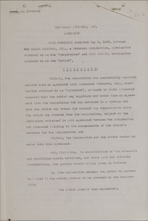 Lot #877 Bing Crosby: Crosby agrees to appear in his famous role in Going My Way, signed with both his stage and legal name - Image 1