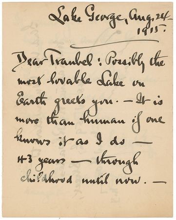 Lot #600 Alfred Steiglitz: Steiglitz gushes for Lake George: “Possibly the most lovable Lake on Earth greets you” - Image 1