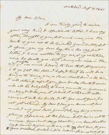 Lot #85 Anna Harrison: A first lady grieves to her grandson: ?You know not how much I miss your dear grandfather? - Image 1