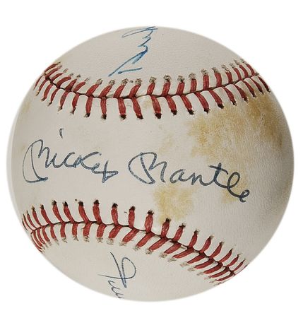 Lot #1219 Mantle, Snider, and Mays Baseball - Image 1