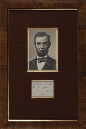 Lot #111 Abraham Lincoln: Lincoln endorsement eight days before delivering the Gettysburg Address - Image 2