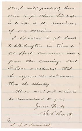 Lot #83 U. S. Grant: Relaxing at home in Illinois during the 1868 presidential campaign, Grant invites a former staff officer to visit him - Image 2