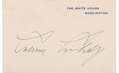 Lot #59 Calvin Coolidge: Too busy for correspondence, Coolidge sends a White House card - Image 1