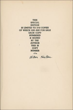 Lot #535 William Faulkner Book - Image 1