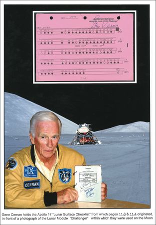 Lot #439 Apollo 17: Gene Cernan: Flown Apollo 17 Lunar Module ?Emergency Lift Off? page - Image 1