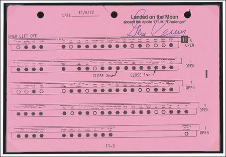 Lot #439 Apollo 17: Gene Cernan: Flown Apollo 17 Lunar Module ?Emergency Lift Off? page - Image 2