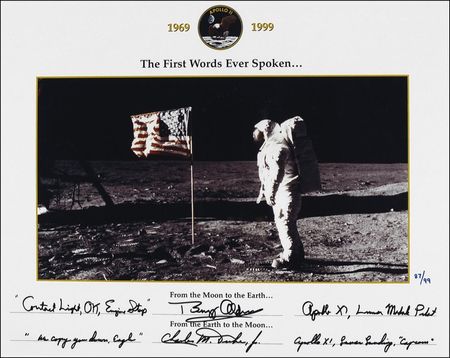 Lot #437 Apollo 11: Aldrin and Duke First Words Spoken Ltd Edition Print - Image 1