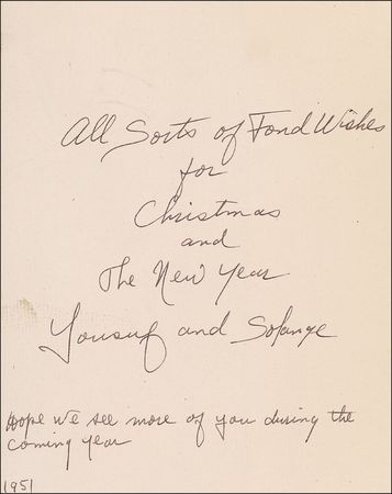 Lot #557 Yousuf Karsh Christmas Card - Image 1