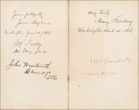 Lot #193 Civil War Era Autograph Album: Remarkable album signed by more than two hundred 19th century notables, including presidents Grant, Johnson, and Garfield plus Civil War generals Sherman, McClellan, Beauregard and Sheridan - Image 15