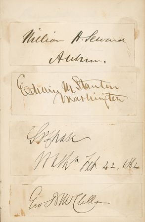 Lot #193 Civil War Era Autograph Album: Remarkable album signed by more than two hundred 19th century notables, including presidents Grant, Johnson, and Garfield plus Civil War generals Sherman, McClellan, Beauregard and Sheridan - Image 2