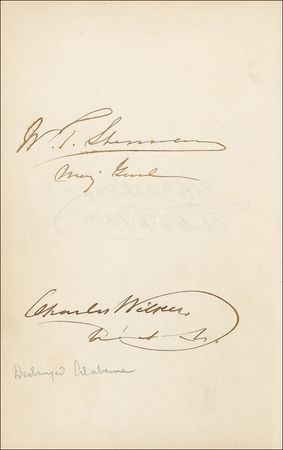 Lot #193 Civil War Era Autograph Album: Remarkable album signed by more than two hundred 19th century notables, including presidents Grant, Johnson, and Garfield plus Civil War generals Sherman, McClellan, Beauregard and Sheridan - Image 3