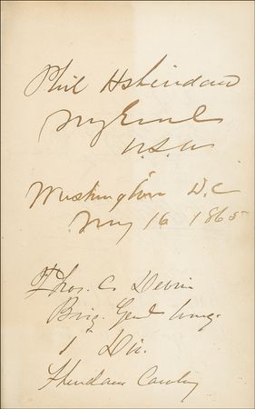 Lot #193 Civil War Era Autograph Album: Remarkable album signed by more than two hundred 19th century notables, including presidents Grant, Johnson, and Garfield plus Civil War generals Sherman, McClellan, Beauregard and Sheridan - Image 4