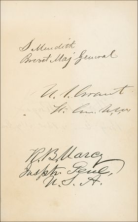 Lot #193 Civil War Era Autograph Album: Remarkable album signed by more than two hundred 19th century notables, including presidents Grant, Johnson, and Garfield plus Civil War generals Sherman, McClellan, Beauregard and Sheridan - Image 6