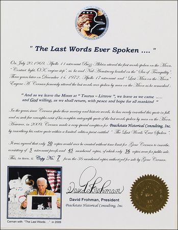 Lot #462 Apollo 17: Gene Cernan 