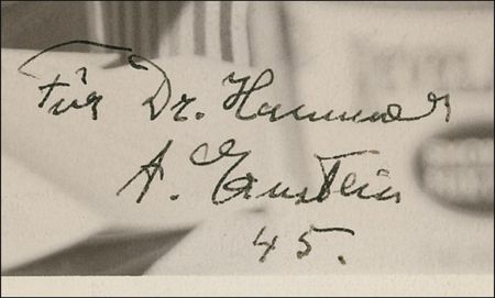 Lot #222 Albert Einstein: With WWII nearing an end and the atomic bomb nearing its reality, a relaxed Einstein sends greetings to a colleague - Image 2