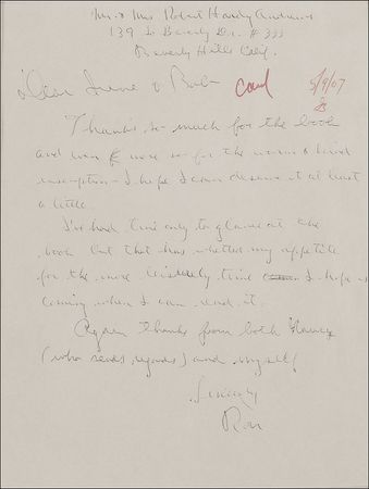 Lot #116 Ronald Reagan Handwritten Letter Signed - Image 2