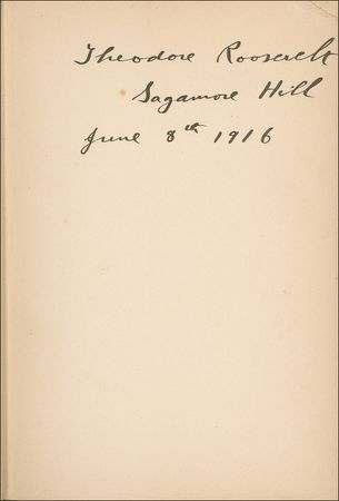 Lot #138 Theodore Roosevelt: A rare signed first edition in which TR offers advice on how to “Fear God” and defend the nation against tyranny - Image 1