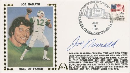 Lot #1266 Joe Namath and Joe Montana Commemorative Covers - Image 1